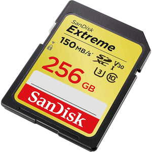 Tarjeta SD 256GB SANDISK Extreme U3 V30 Graba 4K Full HD SDSDXV5-256G-GNCIN