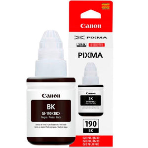 Botella de Tinta CANON PIXMA GI-190BK G1100 G1110 G2100 G2110 G3100 G3110 135ml Negro 0667C001AC