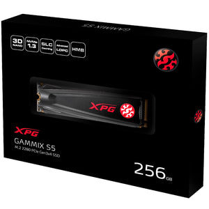 Unidad de Estado Solido SSD M.2 256GB XPG GAMMIX S5 NVMe PCIe 3.0 2100/1500 MB/s AGAMMIXS5-256GT-C