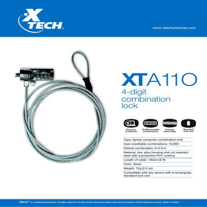 Candado Laptop Combinacion XTECH Candado de Seguridad 1.8Mts Xta-110