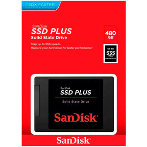 Unidad de Estado Solido SSD 2.5 480GB SANDISK Plus SATA III 535/445 MB/s SDSSDA-480G-G26