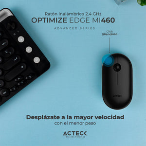 Mouse ACTECK OPTIMIZE EDGE MI460 1500dpi 2 botones Inalambrico USB 2.4 Ghz Negro AC-934091