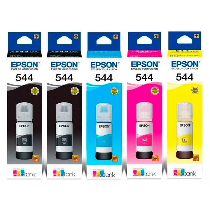 Kit 5 Botellas Tinta EPSON T544 Color L1210 L1250 L3210 L3250 L3260 L5290