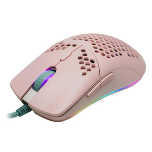 Mouse Gamer GAME FACTOR MOG601 RGB 16000 DPIS 7 Botones ROSA MOG601-PK