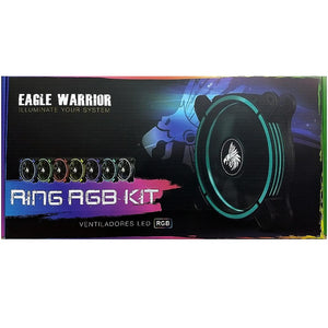 Kit 2 Ventiladores EAGLE WARRIOR RINGG4 RGB Con Control Remoto ACLEDFANRING4EGW