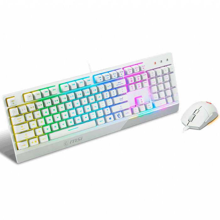 KIT Teclado y Mouse Gamer MSI Vigor GK30 Clutch GM11 Blanco