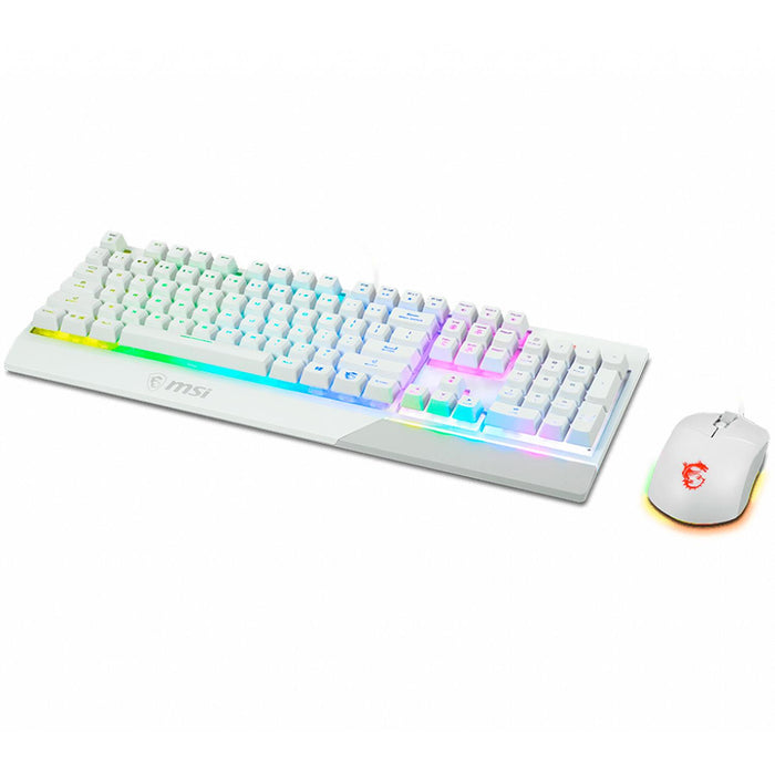 KIT Teclado y Mouse Gamer MSI Vigor GK30 Clutch GM11 Blanco